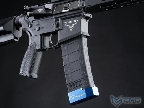 EMG TTI Lisanslı M4/M16 Serisi Airsoft AEG Tüfekler için 220BB Mid-Cap Şarjör, Extended Blue Baseplate