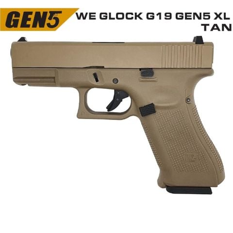 WE GLOCK G19 GEN5 XL TAN GBB AIRSOFT TABANCA