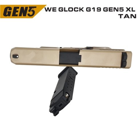 WE GLOCK G19 GEN5 XL TAN GBB AIRSOFT TABANCA