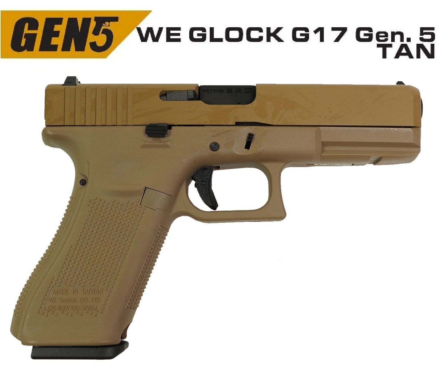 WE GLOCK G17 GEN5 TAN GBB AIRSOFT TABANCA