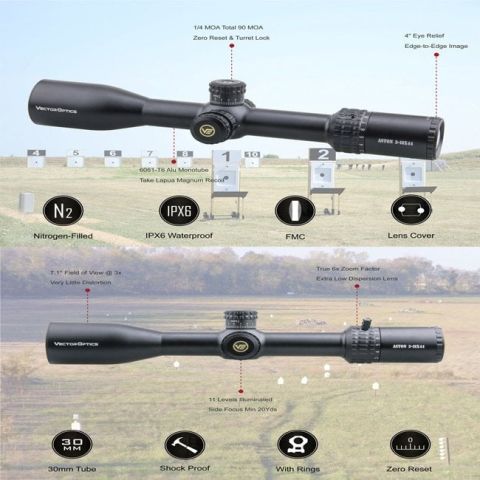 Vector Optics Aston 3-18x44 SFP Tüfek Dürbünü SCOL-23