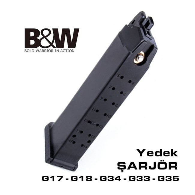 BW GLOCK G17 - G18 - G34 - G33 - G35  YEDEK ŞARJÖR