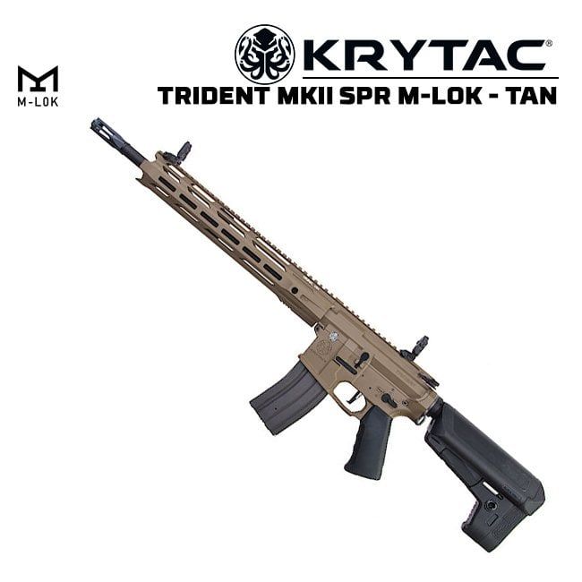 KRYTAC TRIDENT MKII SPR M-LOK AEG Airsoft Tüfek - TAN Çöl Rengi