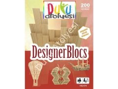 Designer Blocks 200 Parça Tahta Bloklar