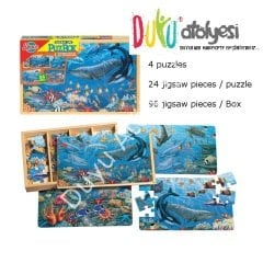 Ahşap Puzzle Okyanusta Yaşam Modeli