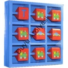 Wooden Flip Tic Tac Toe Game - Taşıtlar ( Ahşap Çevirmeli 3 Taş Oyunu )