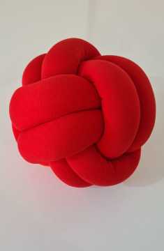 25 cm çap düğüm yastık - Kırmızı