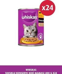 24 Adet WHISKAS® Tavuklu ve Gravy Soslu Konserve Mama