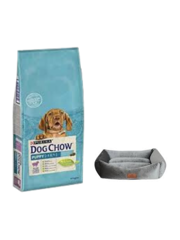 Dog Chow Kuzu Etli Yavru Köpek Maması 14 Kg,Mini Small Gri Yatak