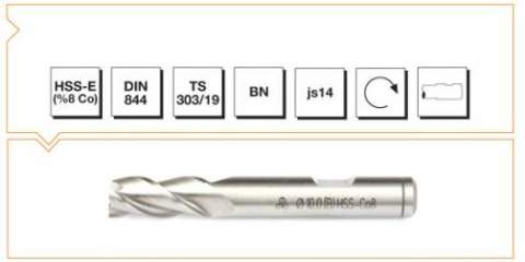 Makina Takım Endüstrisi Hsse Dın 844/bn  Parmak Freze 5mm Kısa