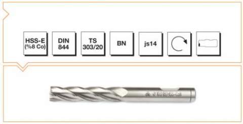 HSSE DIN 844/BN  PARMAK FREZE 10 MM UZUN