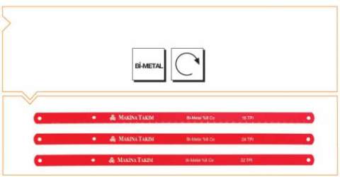 Makina Takım Endüstrisi Bi Metal El Testeresi 300*13*0,6mm Z=18