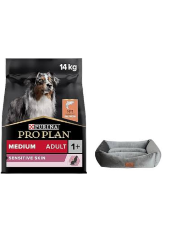 Pro Plan Medium Adult Somonlu Hassas Yetişkin Köpek Maması 14 Kg,Mini Small Gri Yatak