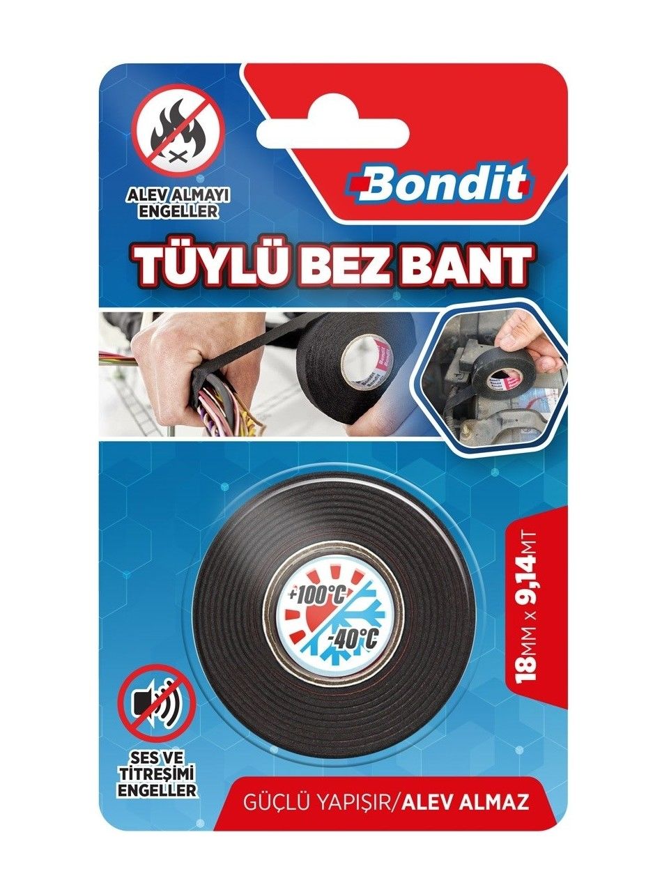 Bondit BND01099506 Tüylü Bez Bant 18Mm*9,14Mt