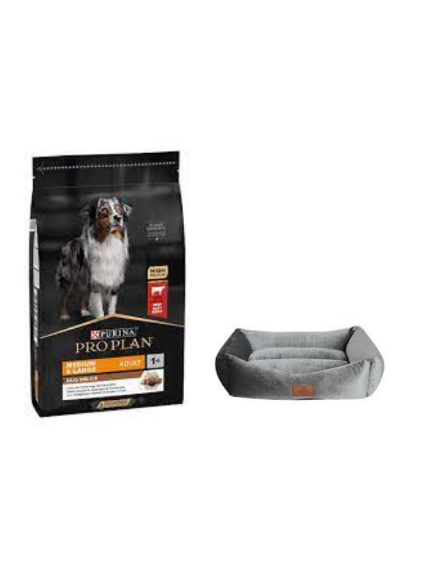 Pro Plan Duo Delice Orta ve Büyük Irk Yetişkin Köpek Maması 10 Kg,Mini Small Gri Yatak