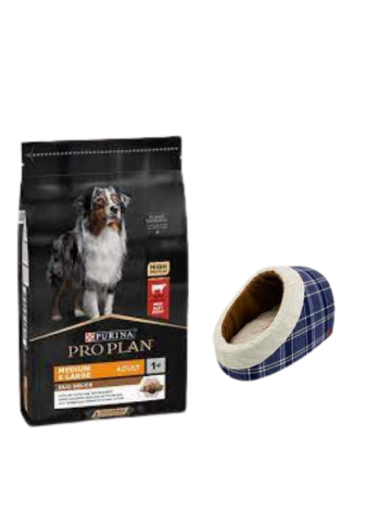 Pro Plan Duo Delice Orta ve Büyük Irk Yetişkin Köpek Maması 10 Kg,Mia Alaska Ekose Mavi Yatak