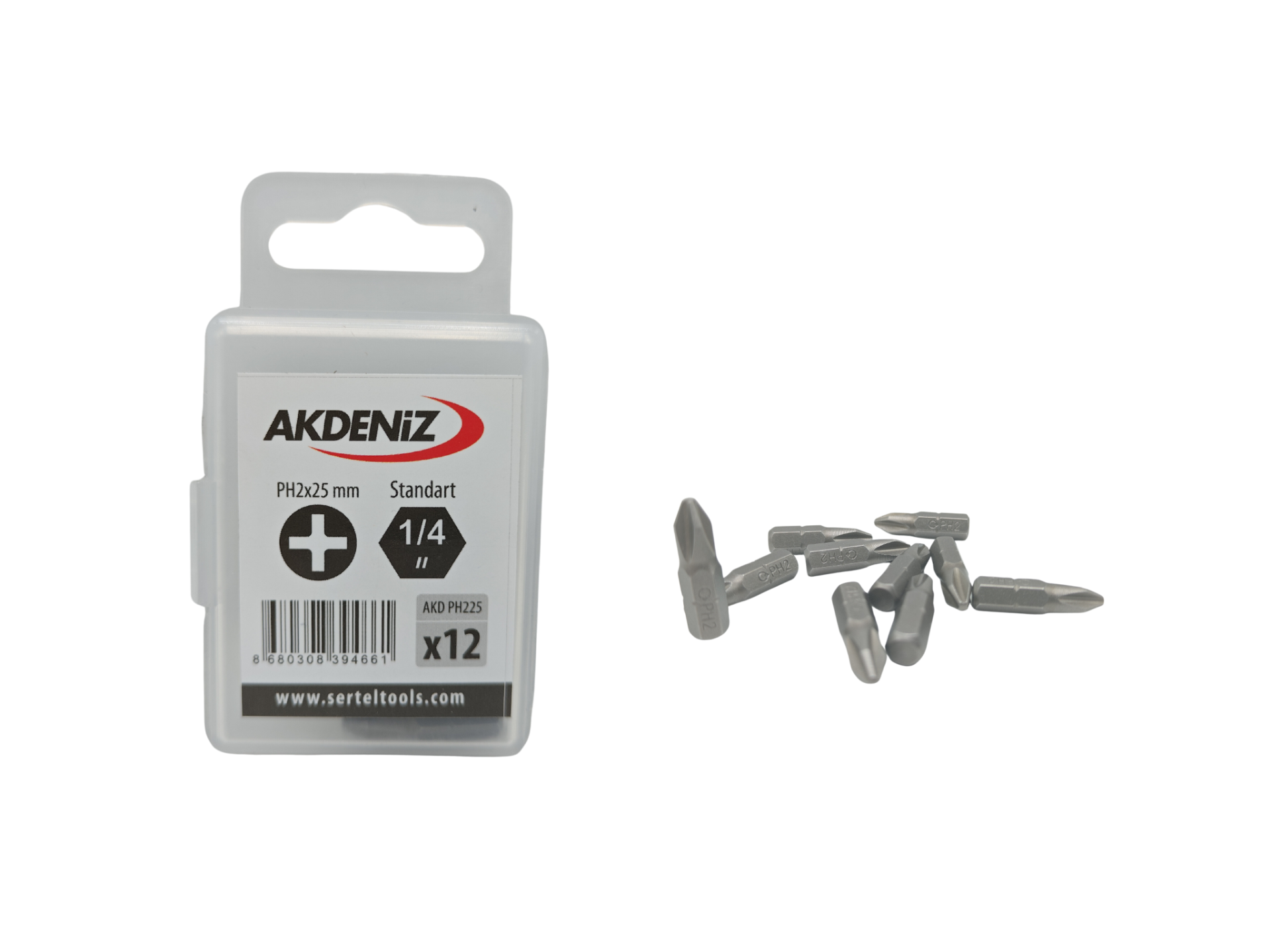 Akdeniz AKD/225 1/4 Yıldız Ph2x25 Mm 192 Adet Bits Uç