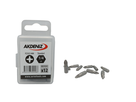 Akdeniz AKD/225 1/4 Yıldız Pz2x25 Mm 192 Adet Bits Uç