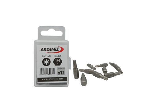 Akdeniz AKD/T20225 1/4 Torx T20x25 Mm 192 Adet Bits Uç