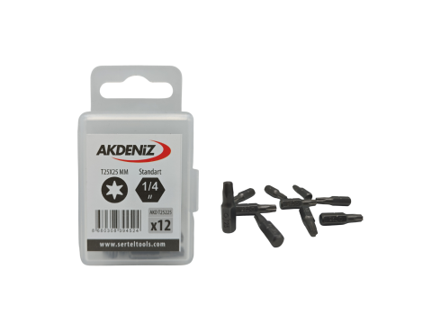 Akdeniz AKD/T25225 1/4 Torx T25x25 Mm 192 Adet Bits Uç