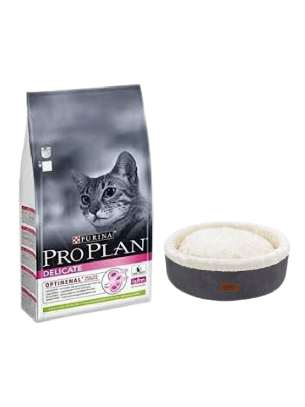 Pro Plan Delicate Kuzu Etli Yetişkin Kedi Maması 10 Kg,Gri Mia Donut Yatak