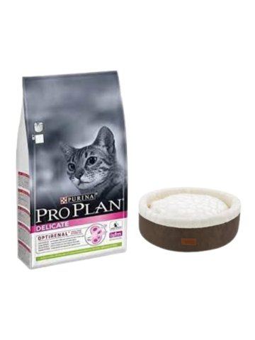 Pro Plan Delicate Kuzu Etli Yetişkin Kedi Maması 10 Kg,Kahve Mia Donut Yatak