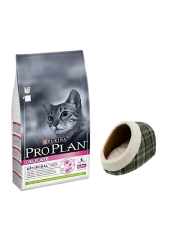 Pro Plan Delicate Kuzu Etli Yetişkin Kedi Maması 10 Kg,Mia Alaska Ekose Yeşil Yatak