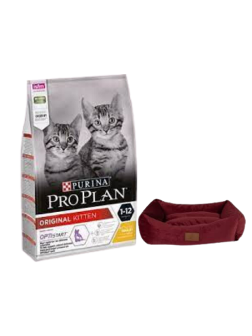 Pro Plan Kitten Tavuklu Yavru Kedi Maması 10 Kg,Mini Small Bordo Yatak