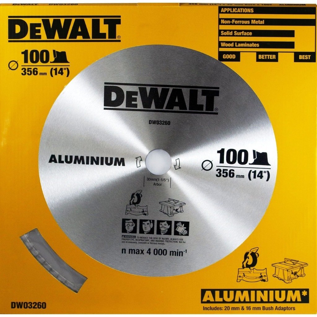 Dewalt DW03260 356X100 Diamond Saw Aluminum Cutter