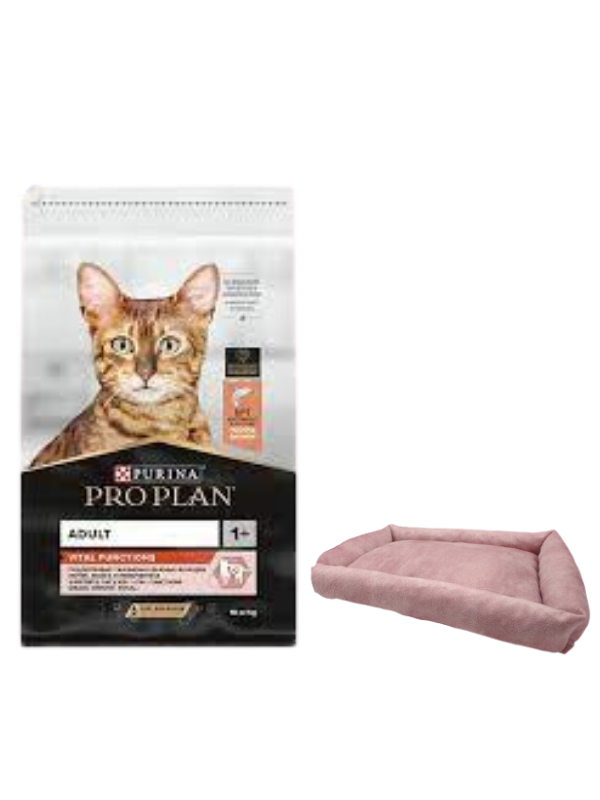 Pro Plan Adult Somonlu Yetişkin Kedi Maması 10 Kg, Mini Small Pembe Yatak