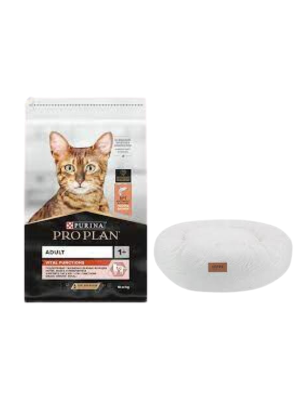 Pro Plan Adult Somonlu Yetişkin Kedi Maması 10 Kg, Beyaz Luxe Donut Yatak