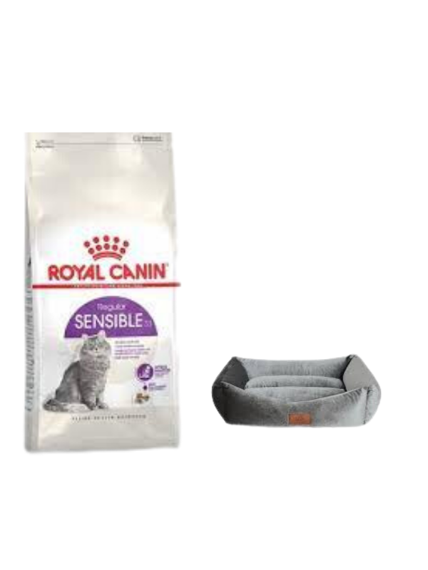 Royal Canin Sensible 33 Sindirim Hassasiyetli Yetişkin Kedi Maması 4 Kg,Mini Small Gri Yatak