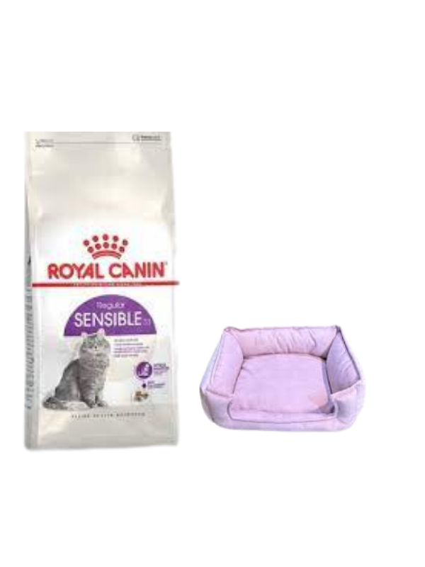 Royal Canin Sensible 33 Sindirim Hassasiyetli Yetişkin Kedi Maması 4 Kg,Mini Small Mor Yatak