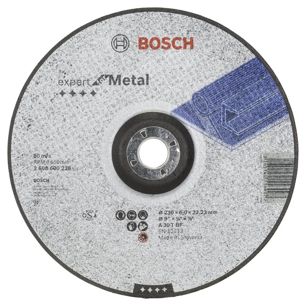 Bosch Expert Serisi Metal İçin Bombeli Taşlama Diski- A 30 T Bf, 230 Mm, 6,0 Mm