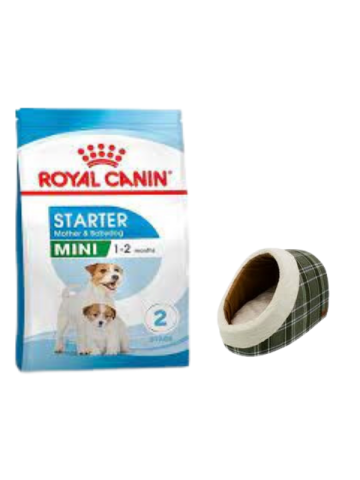 Royal Canin Mini Starter Mother&Babydog Köpek Maması 4 KG, Mia Alaska Ekose Yeşil Yatak