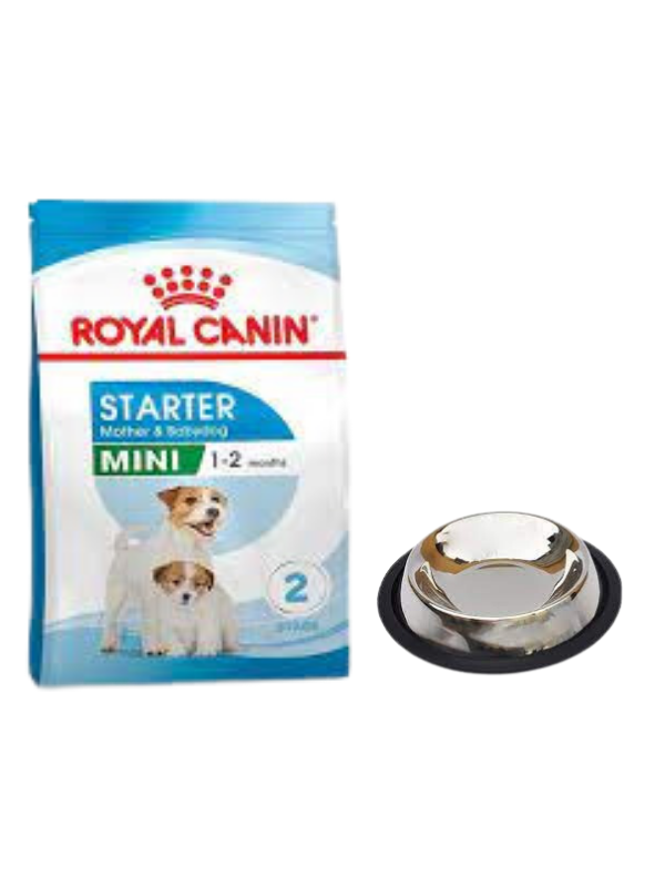 Royal Canin Mini Starter Mother&Babydog Köpek Maması 4 KG, Kaymaz Tabanlı Su ve Mama Kabı