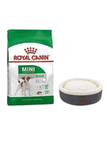 Royal Canin Mini Adult Yetişkin Kuru Köpek Maması  4 Kg,Gri Mia Donut Yatak