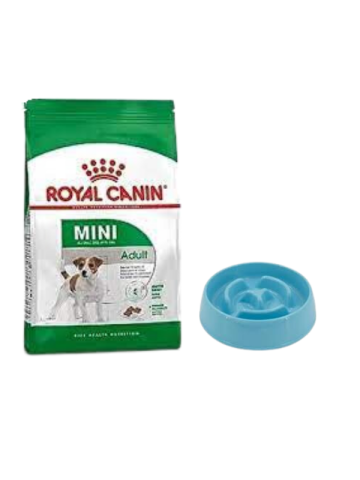 Royal Canin Mini Adult Yetişkin Kuru Köpek Maması  4 Kg,Yavaş Yeme Mama Kabı 375 Ml.