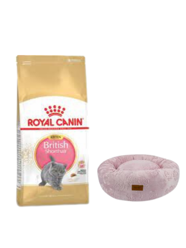 Royal Canin British Shorthair Kitten Yavru Kuru Kedi Maması  2 Kg,Pembe Luxe Donut Yatak