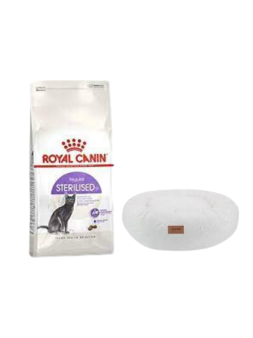 Royal Canin Sterilised 37 Kısırlaştırılmış Kuru Kedi Maması 4 Kg, Beyaz Luxe Donut Yatak