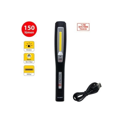 Ceta Form R10-MINI1 Şarjlı LED Mini Çalışma Lambası 150 Lumen 165 mm