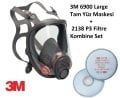 3M™ 6900 Large Tam Yüz Maskesi + 2138 P3 Filtre Kombine Set