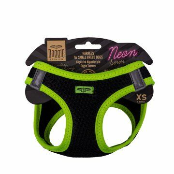 Doggie Havalı Dokuma Neon Serisi Küçük Irk Göğüs Tasması Sarı Xs-30-34Cm