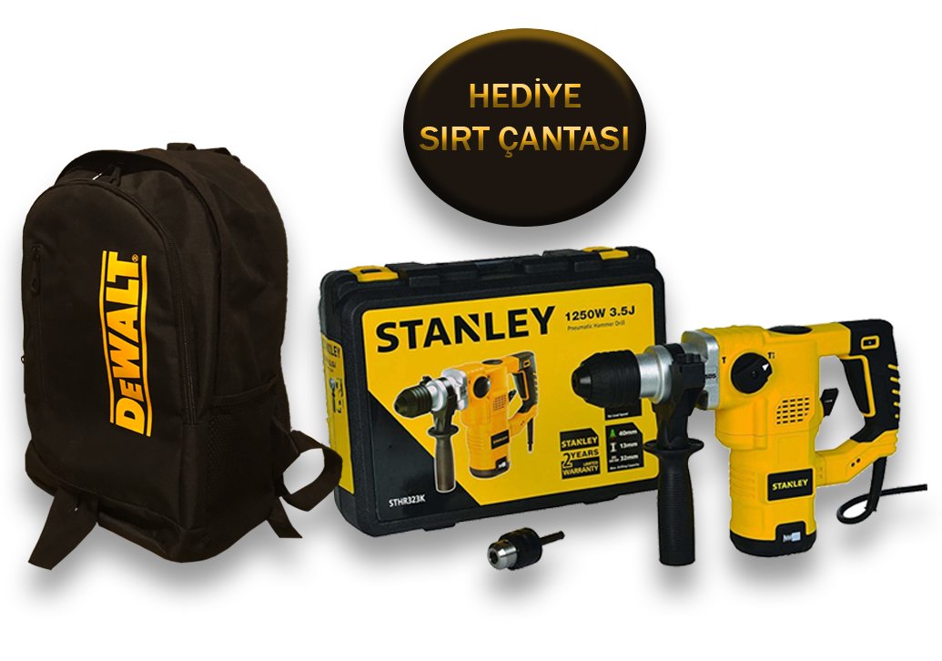 Stanley STHR323K-TR 1250W 3.5J Profesyonel SDS-Plus Kırıcı/Delici