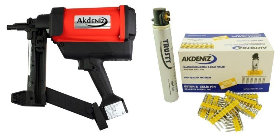 Akdeniz T30/38-N1 Gazlı Çivi Tabancası 15-40 mm, 10000 Çivi+Gaz