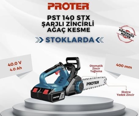 Proter PST 140 STX Şarzlı Zincirli Ağaç Kesme