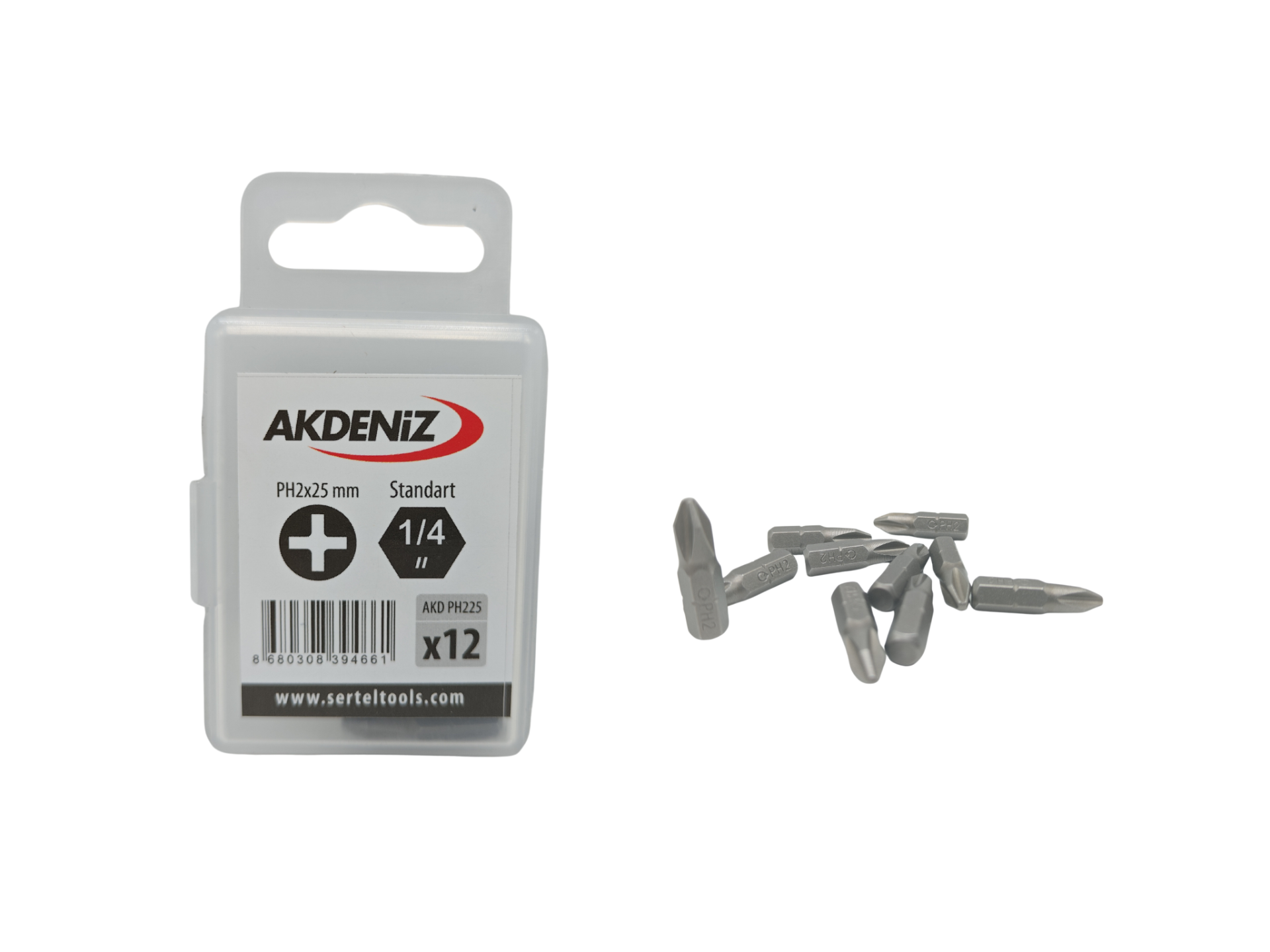 Akdeniz AKD/225 1/4 Yıldız Ph2x25 Mm 96 Adet Bits Uç