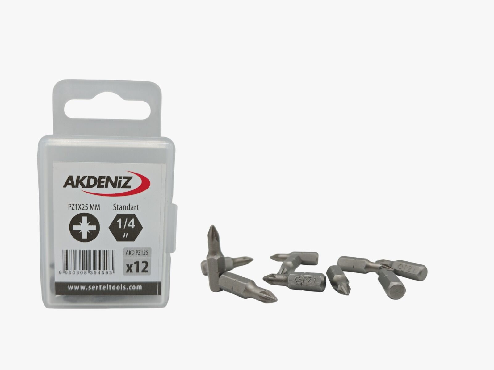 Akdeniz AKD/125 1/4 Yıldız Pz1x25 Mm 144 Adet Bits Uç