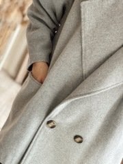 Oversize astarlı ceket melanj