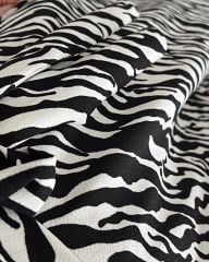 Asimetrik  Bel Bağlamalı Zebra Etek